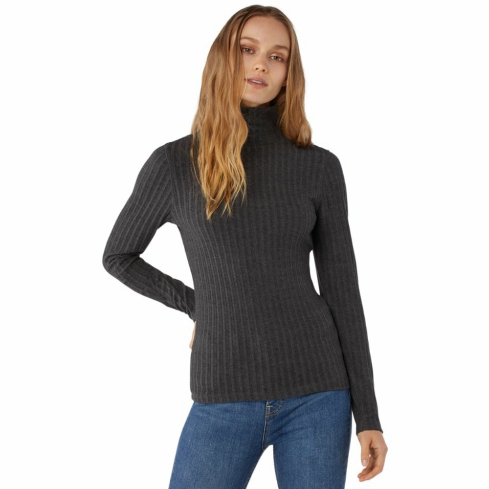 Brand NWT'S Free Assembly Women’s Brushed Ribbed Turtleneck - Heather Grey- SZ M